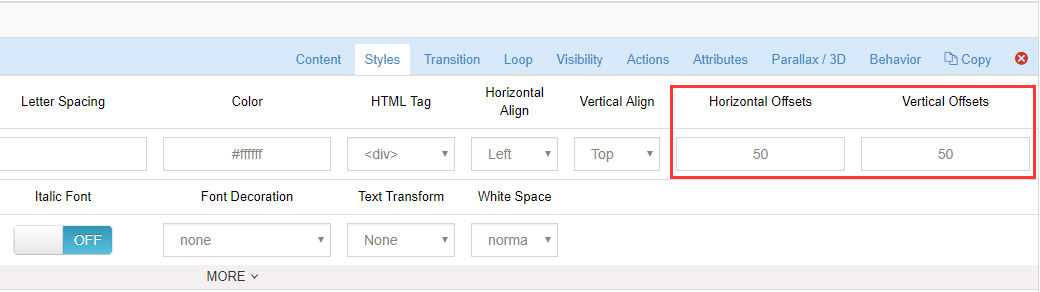 Layer editing panel