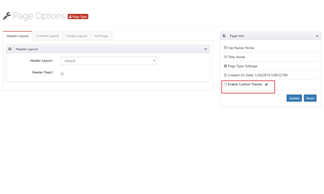 Enable Custom Theme