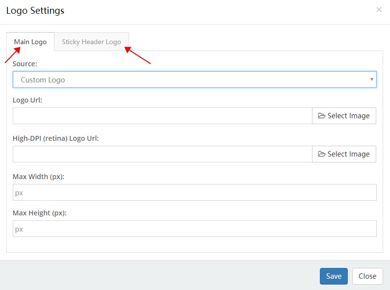 Logo settings