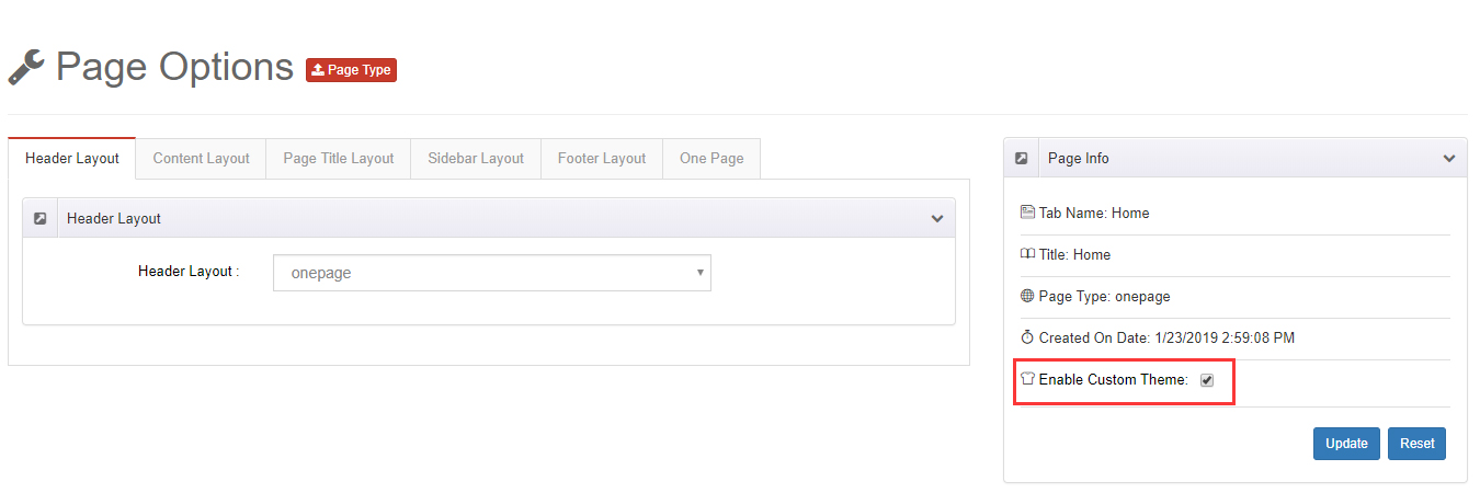 Enable Custom Theme