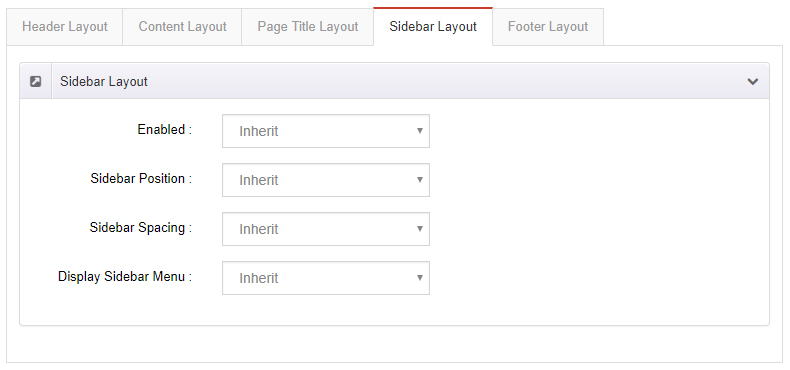 Sidebar settings