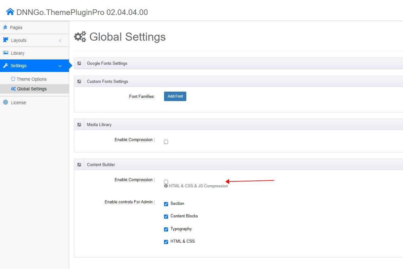 Content Builder compression