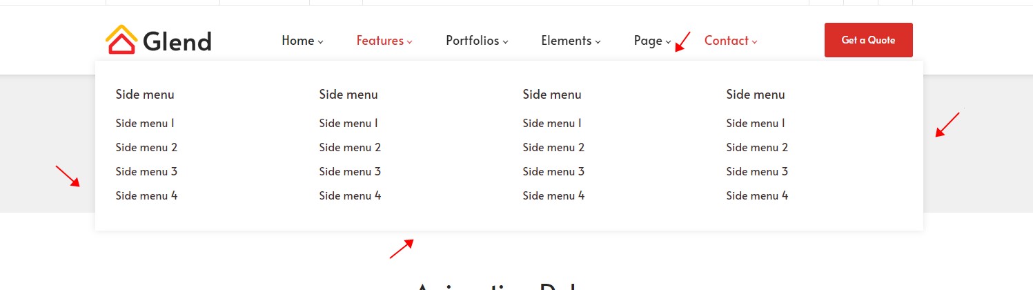 Mega Menu Shadow