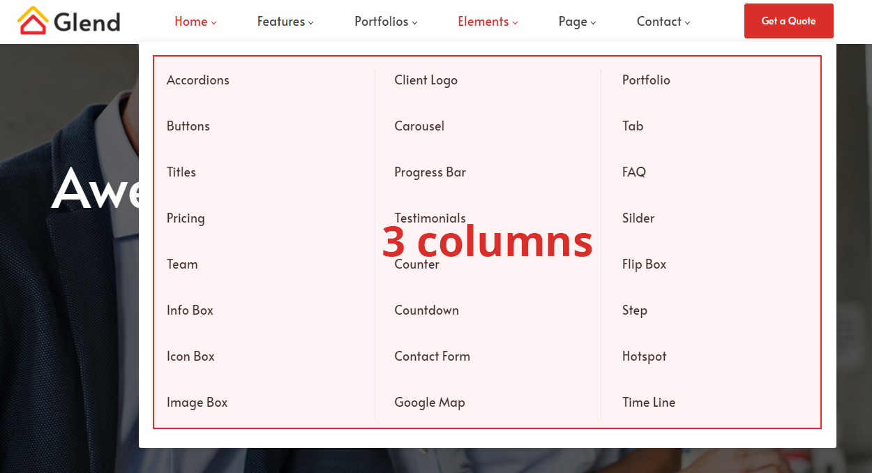 3 columns