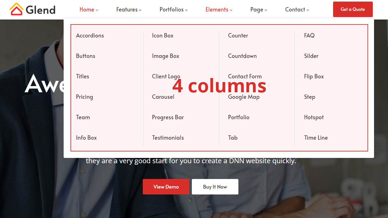4 columns