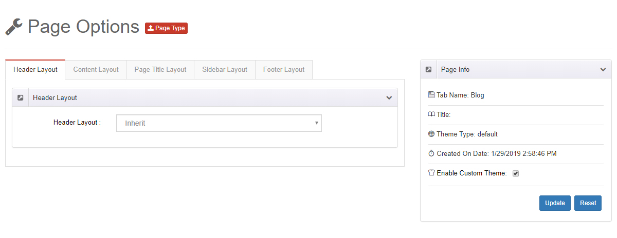 Page Options