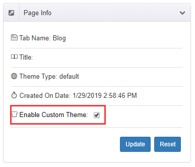 Enable Custom Theme