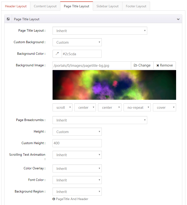 Page Title Layout