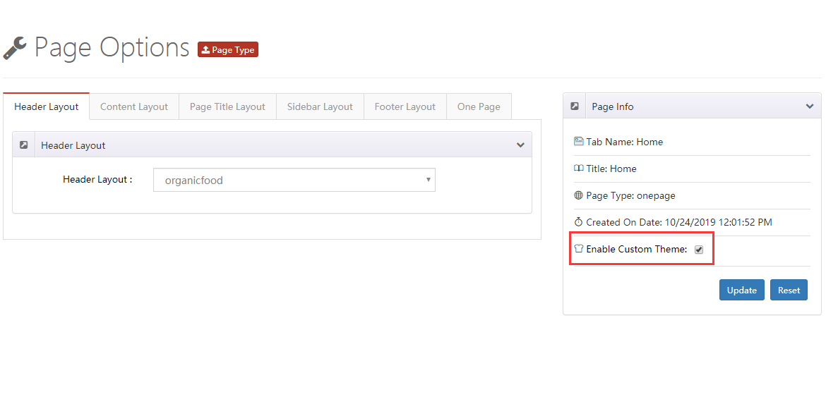 Enable Custom Theme