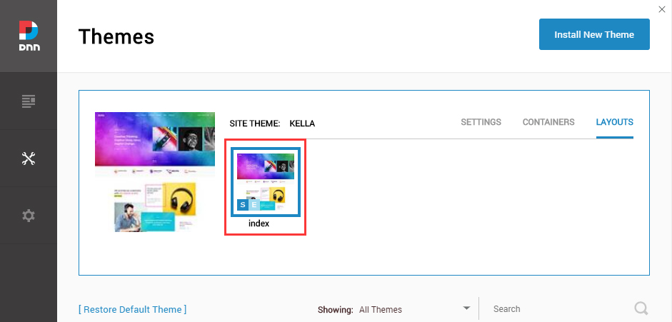 Set Site Theme and Edit Theme