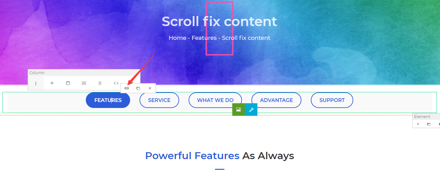 Navigation name and link