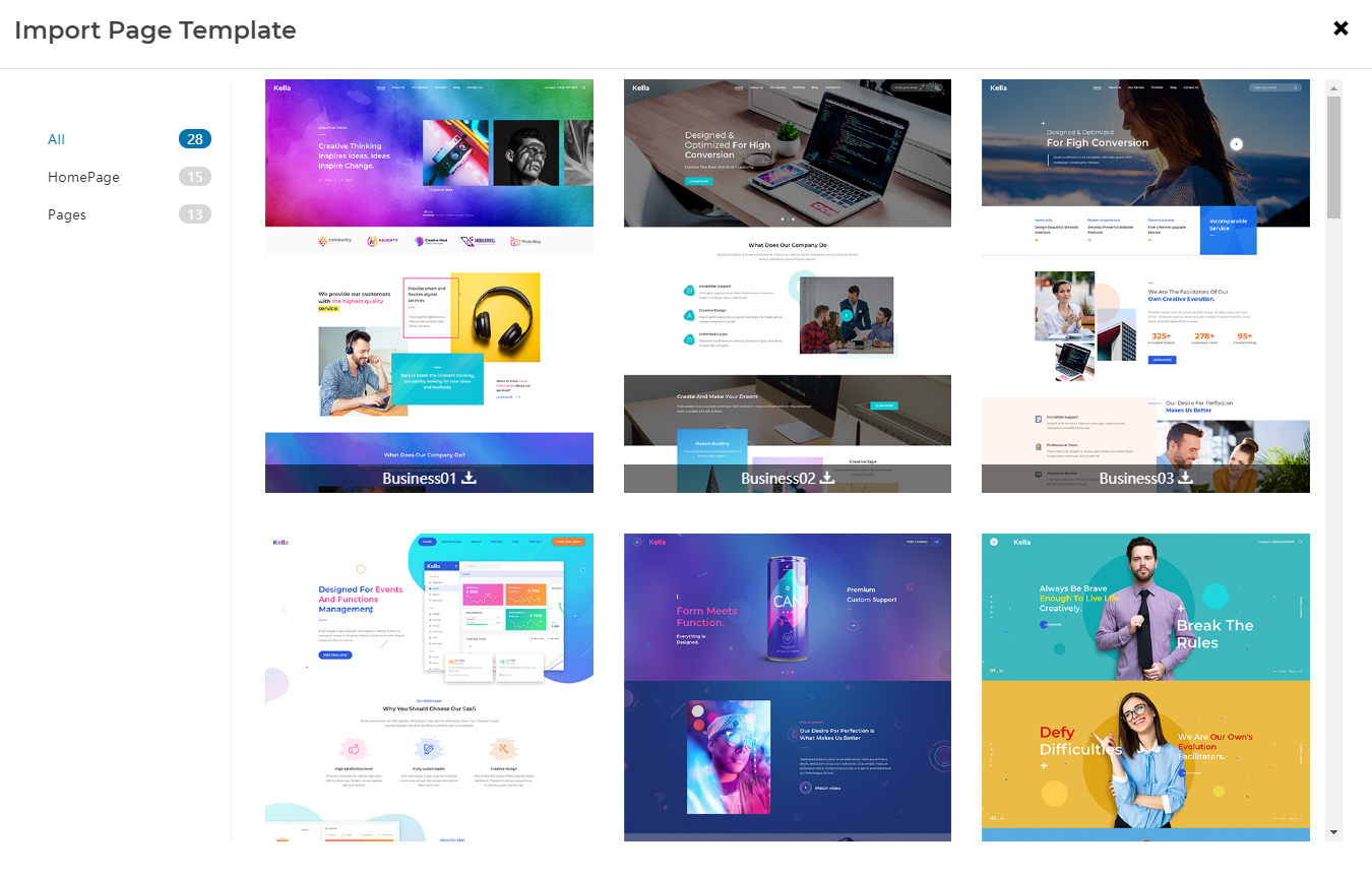 Page templates