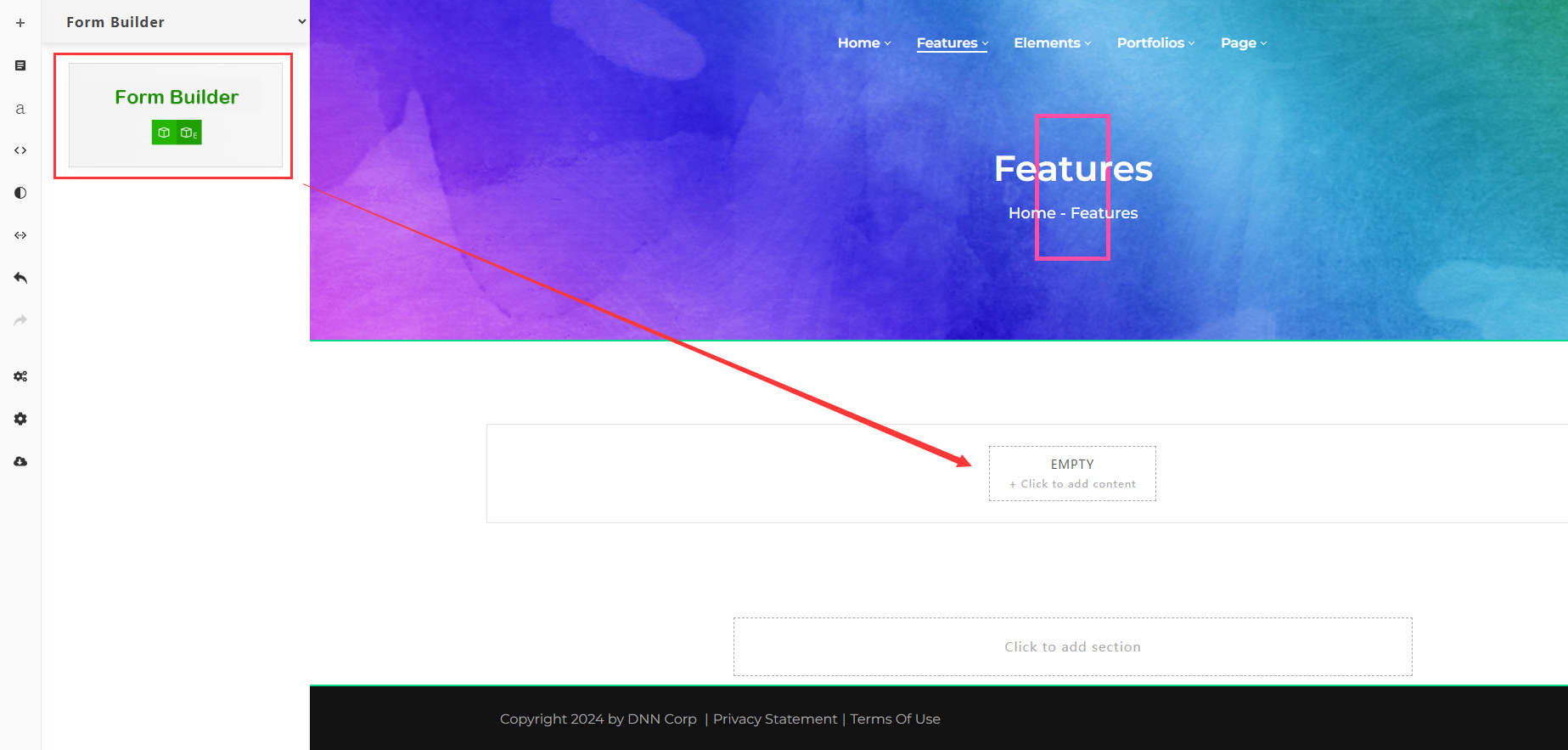 Add a Form Builder content block