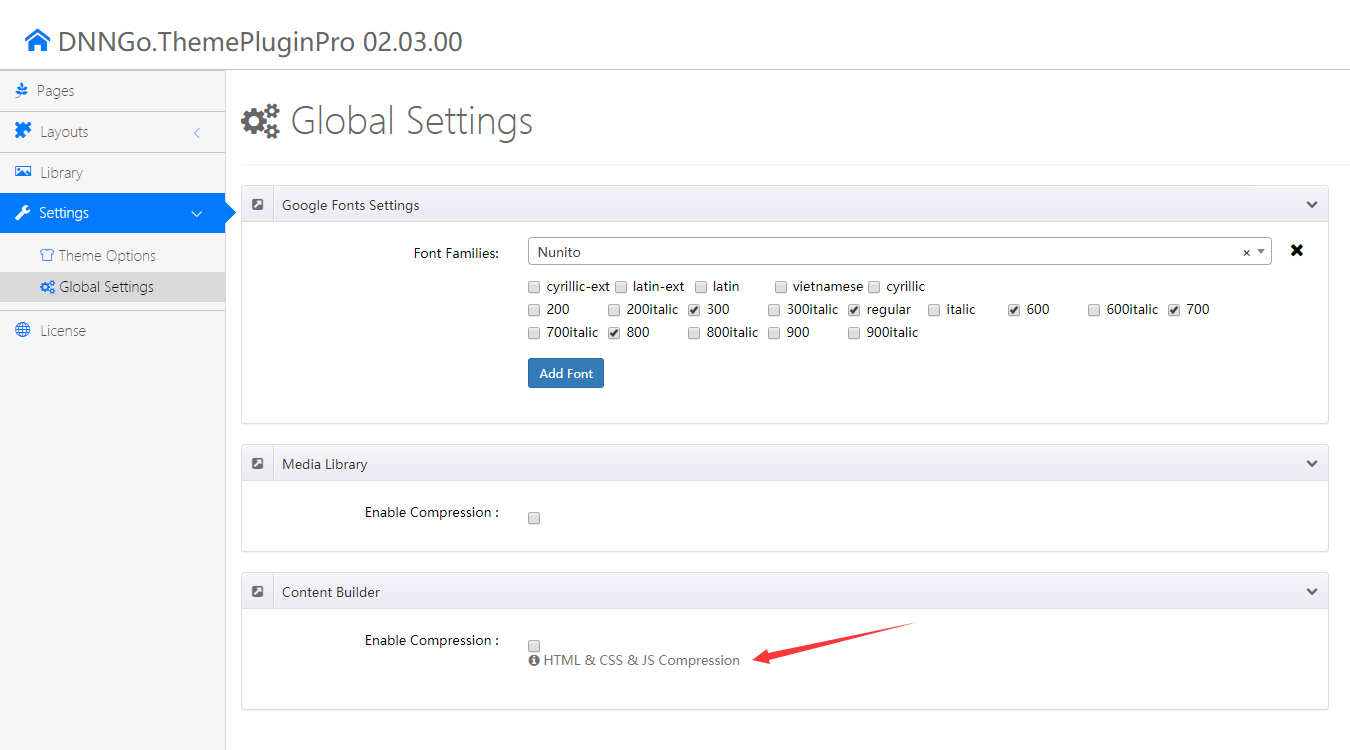 Enable Content Builder compression