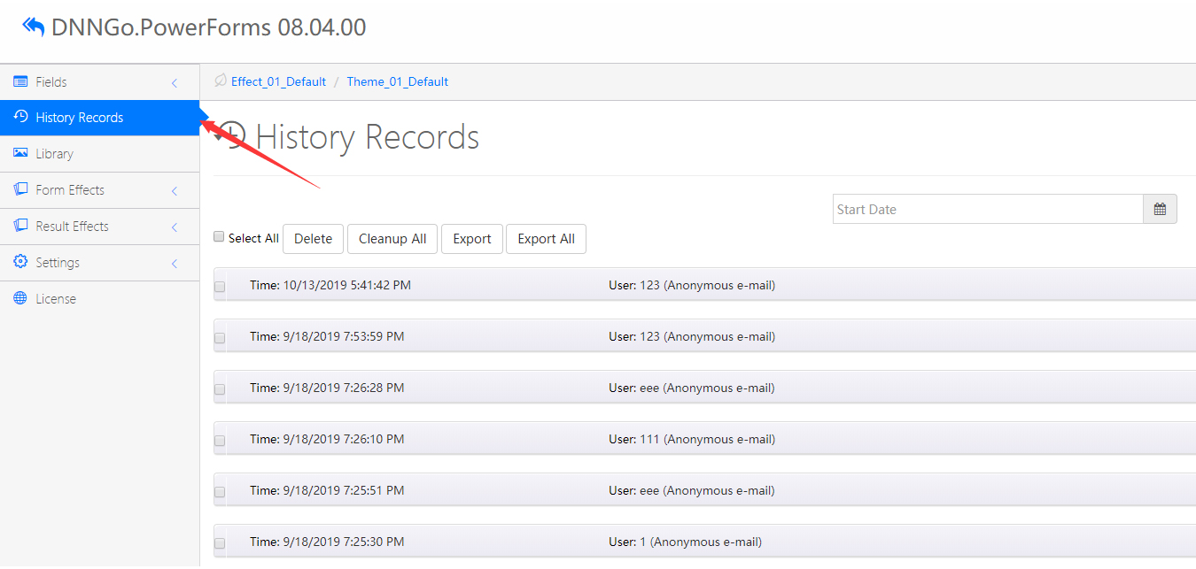 History Records