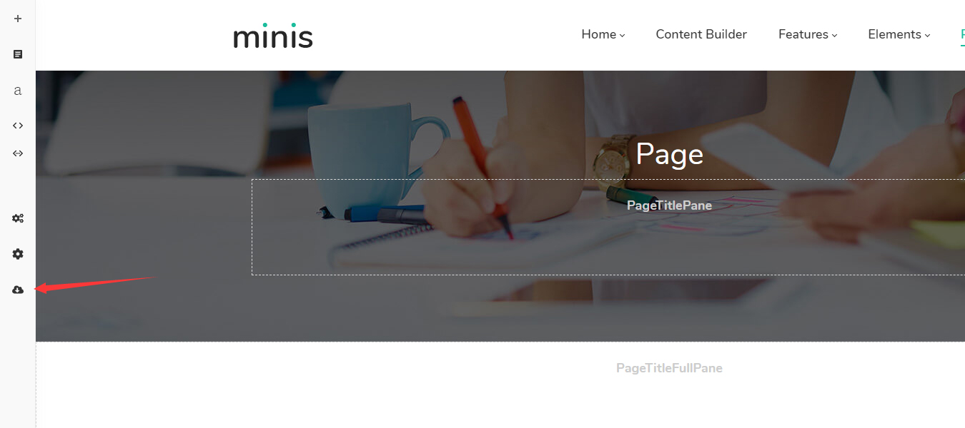 Import icon on a Content Builder page