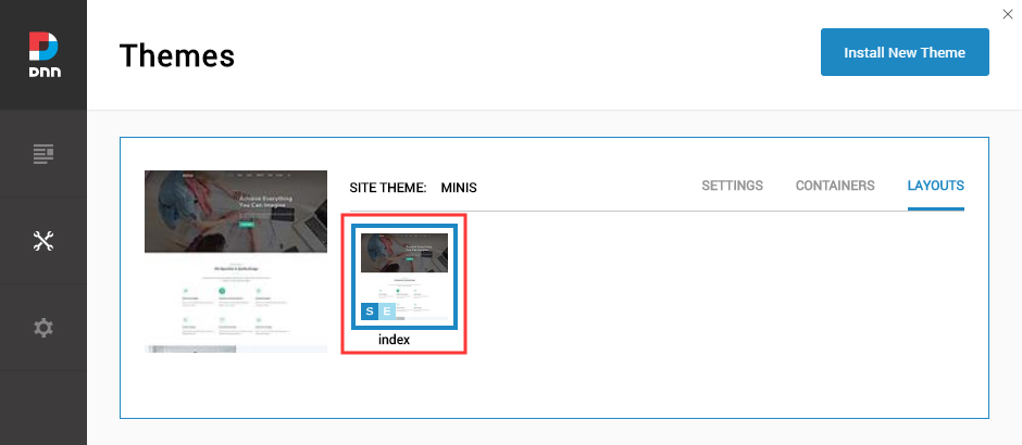 Set the Site Theme and Edit Theme