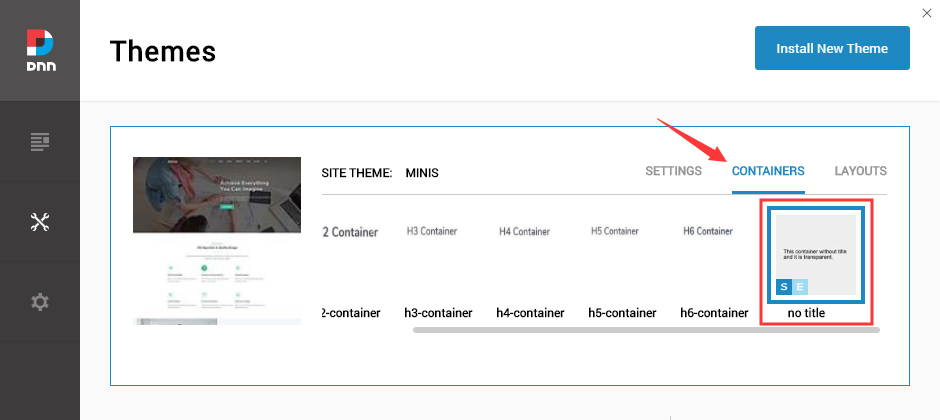 Set the Site Container and Edit Container