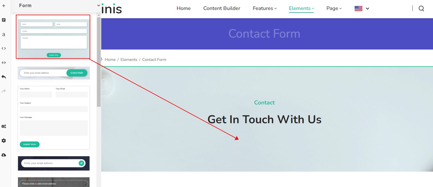 Add a form content block