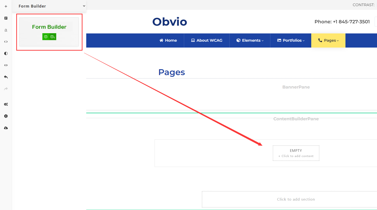 Add a Form Builder content block