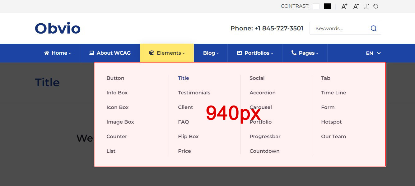 Custom width