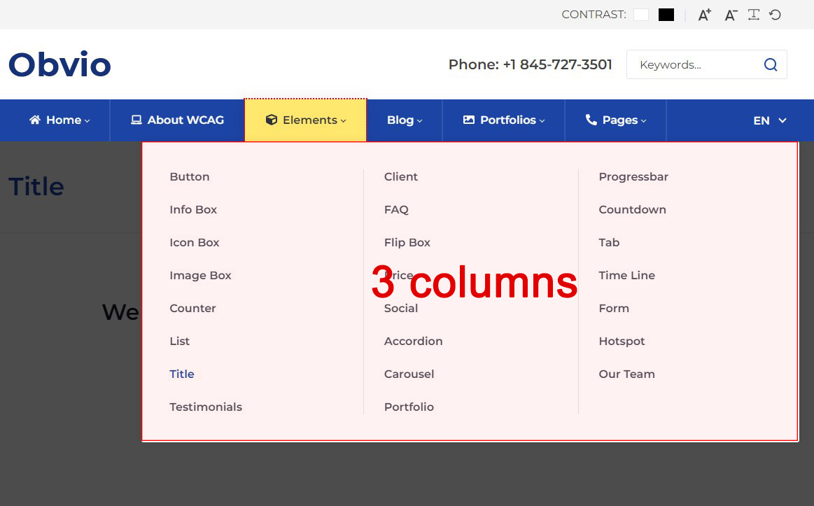 Column settings