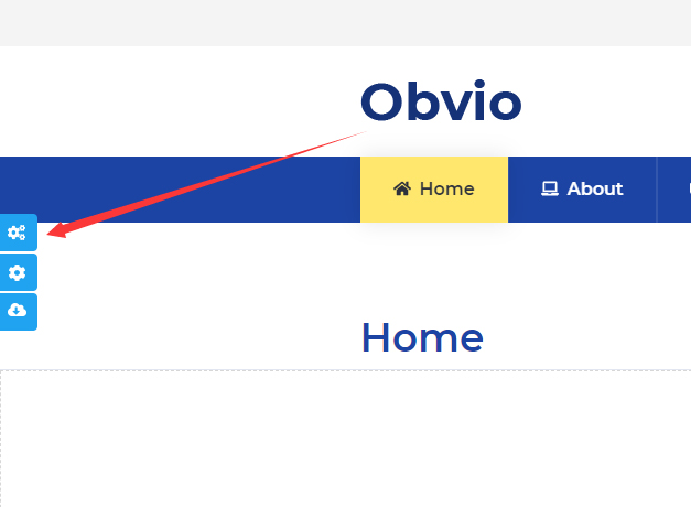 Shortcut icons on the right of the page