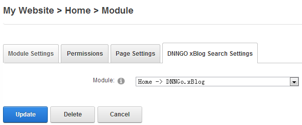 Search module settings