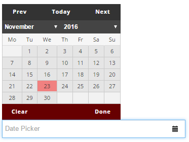 DatePicker settings