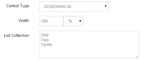 DropDownList control