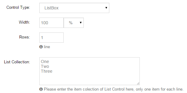 ListBox control