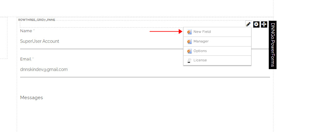 Start adding fields