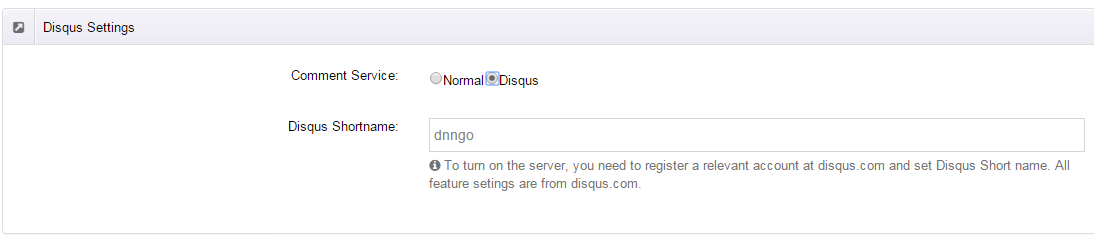 Disqus settings