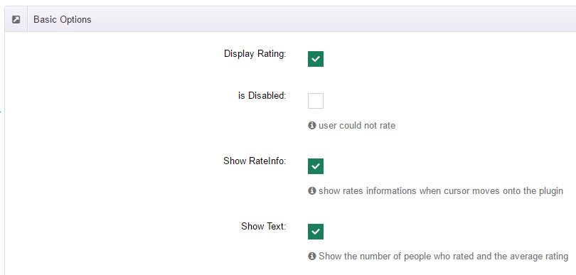 Rating settings