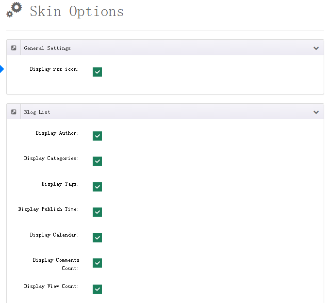 Skin options