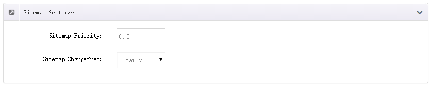 Sitemap options