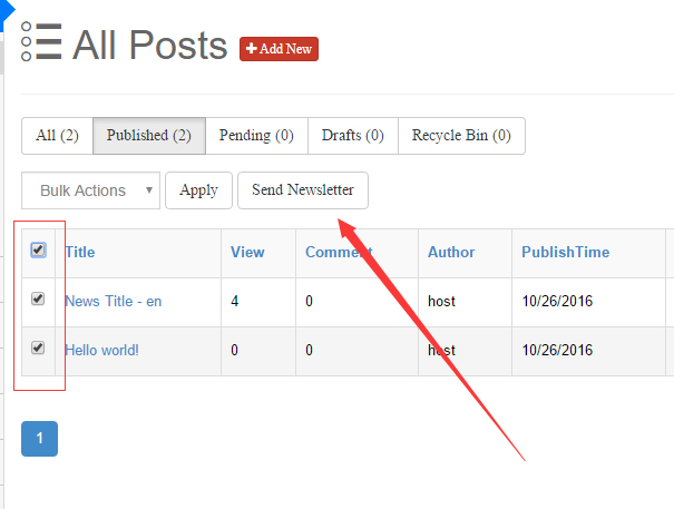 Choosing articles and recipients