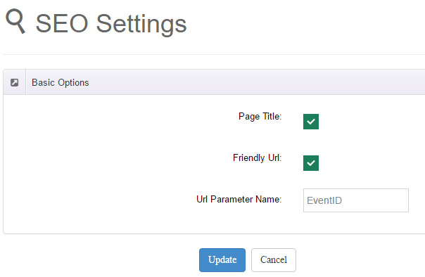 SEO settings