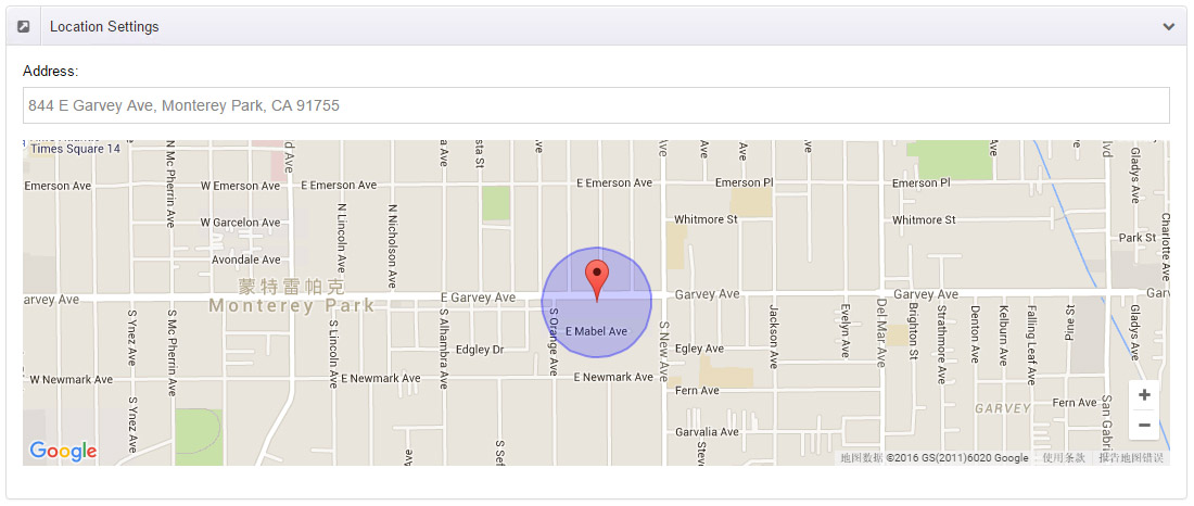 Location settings